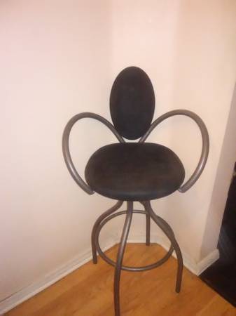 BLACK MICROFIBER DECO STOOL