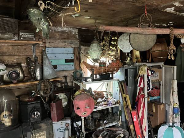 Garage estate shed Antiques collectables tent sale tons of old stuff