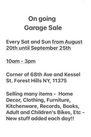 On Going Garage Sale Yard Sale