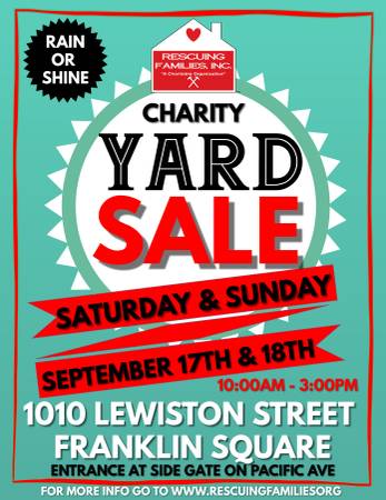 HUGE Charity Yard/Estate Sale –  Rescuing Families