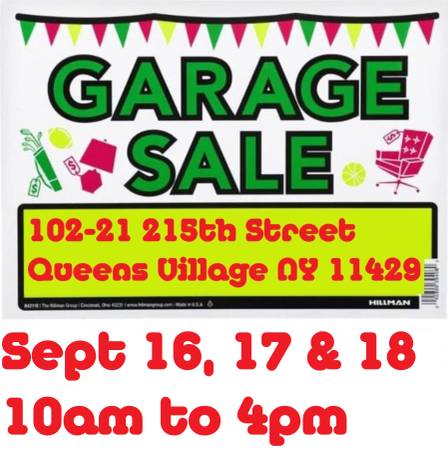 GARAGE SALE     Sept 16th, 17th and 18th