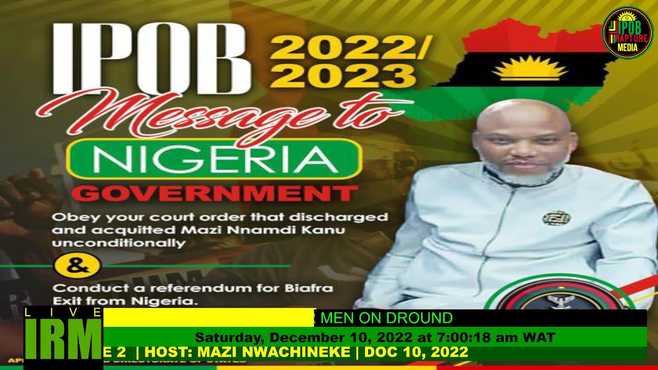 SHABBAT-SHALOM:  Radio Biafra | Hausa – Service 2  | Host: Mazi Nwachineke | Doc 10, 2022